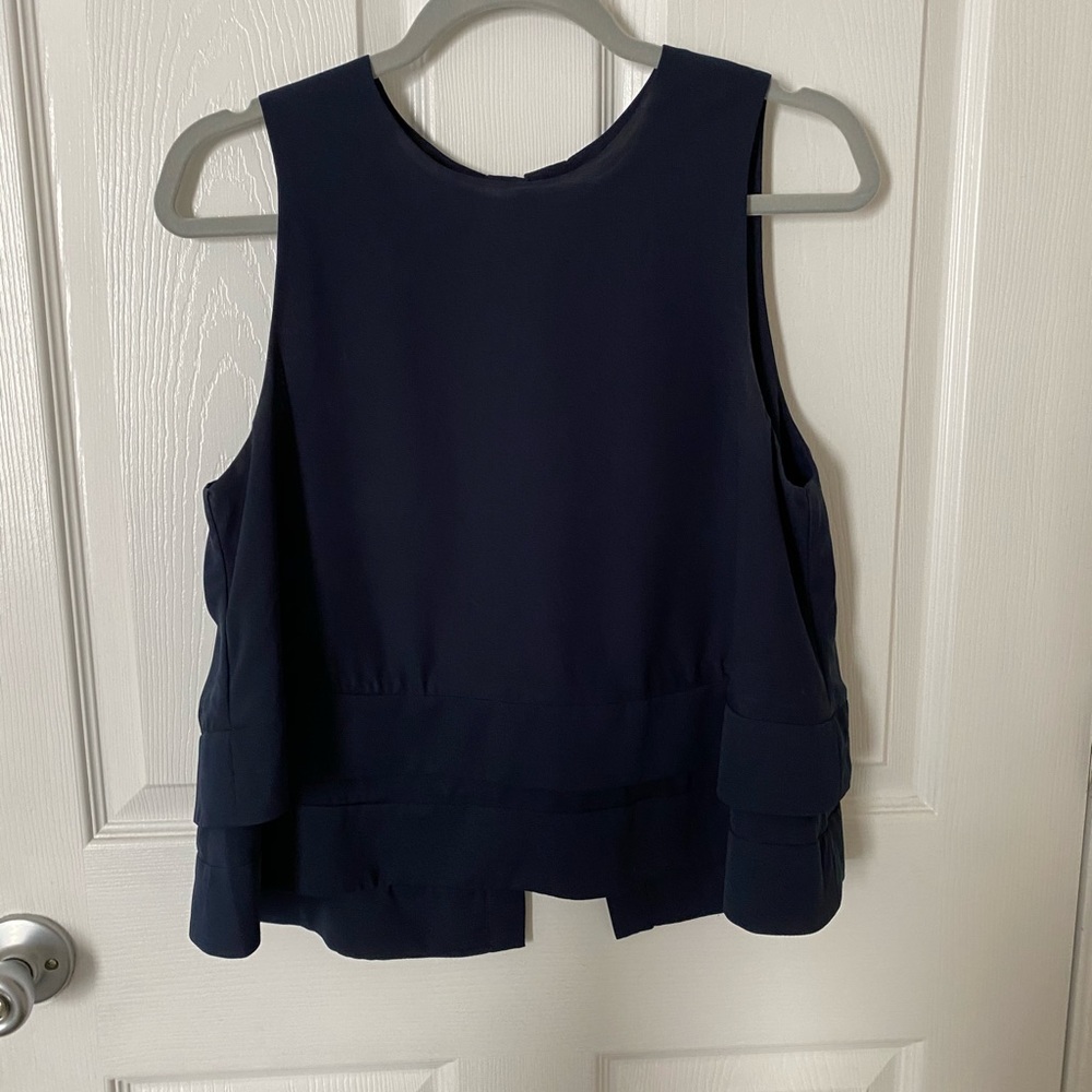 Navy tiered tank with open back